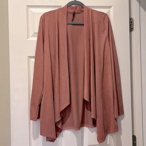 Pink Suede Cardigan